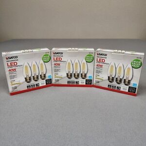 SATCO LED 4.5 Watt Torpedo Light Bulbs White Medium Base 350 Lumens Dimmable 9ct
